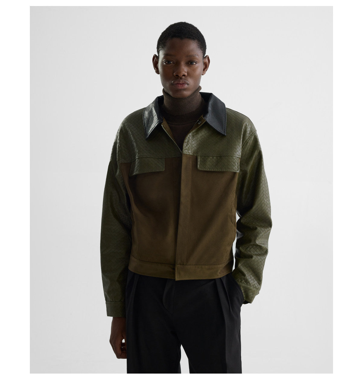 Woven embossed suede velvet jacket