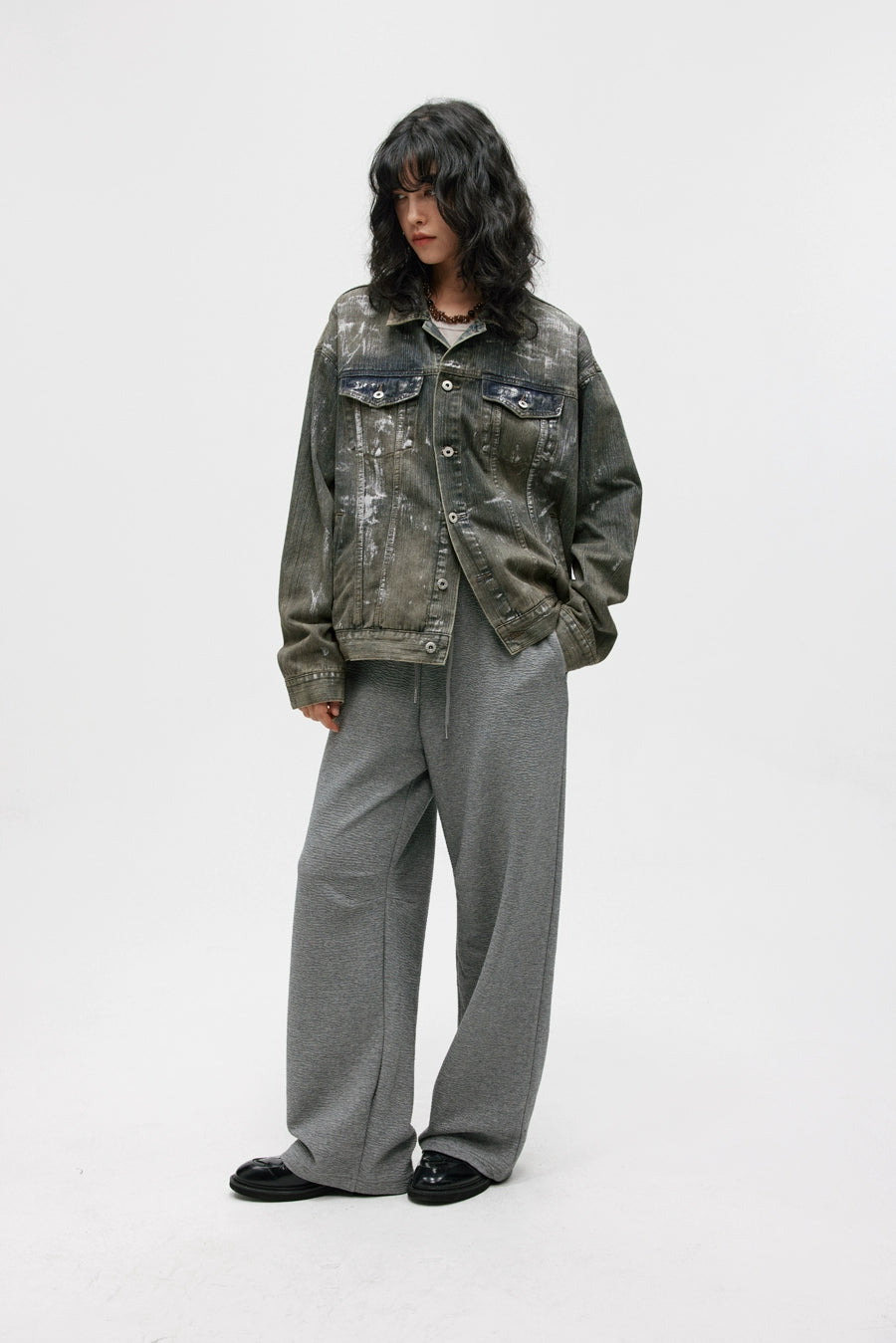 Heavy Washed Vintage Loose Denim Jacket