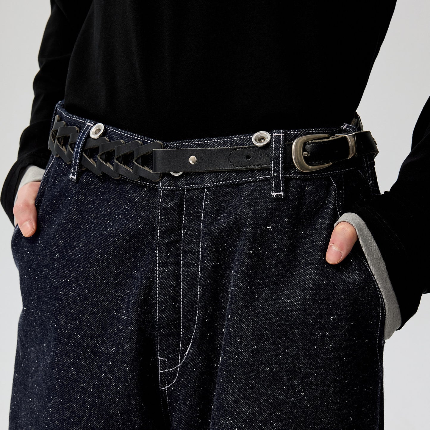 Simple Project Braided Cowhide Woven Belt