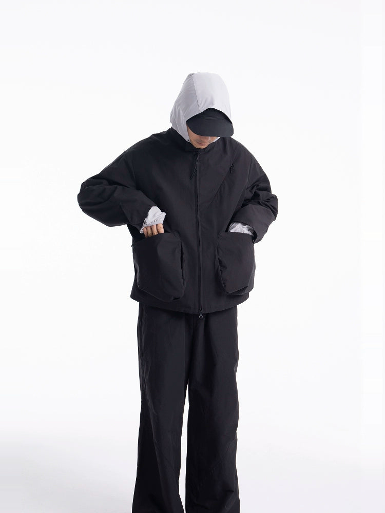 Zippered Stand-up Collar Jacket