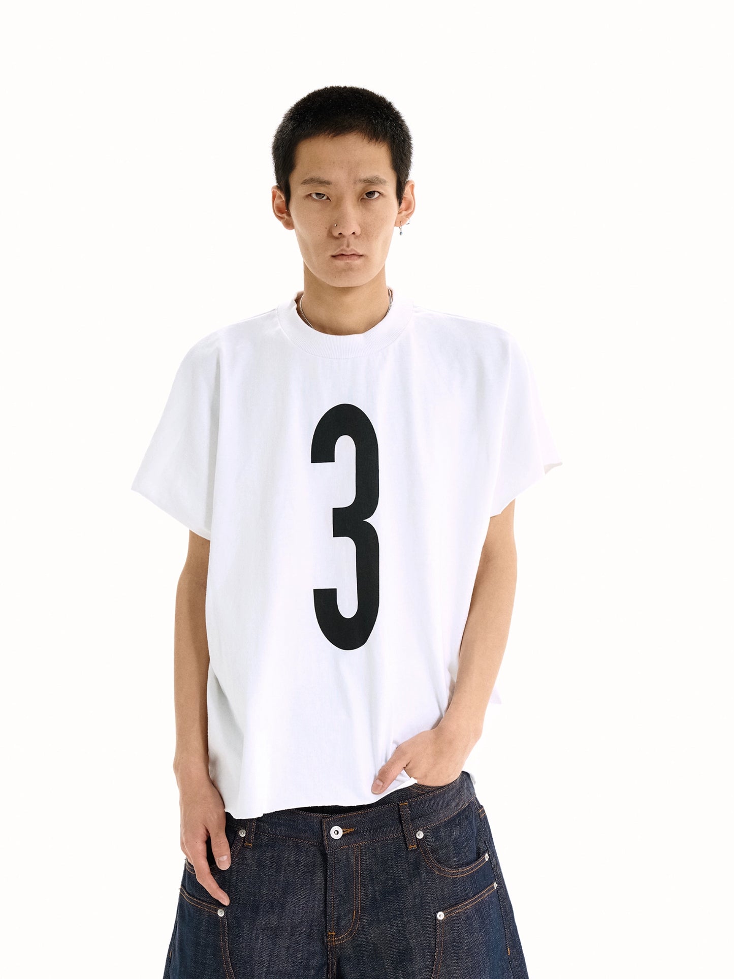 One cut vest short sleeve T-shirt