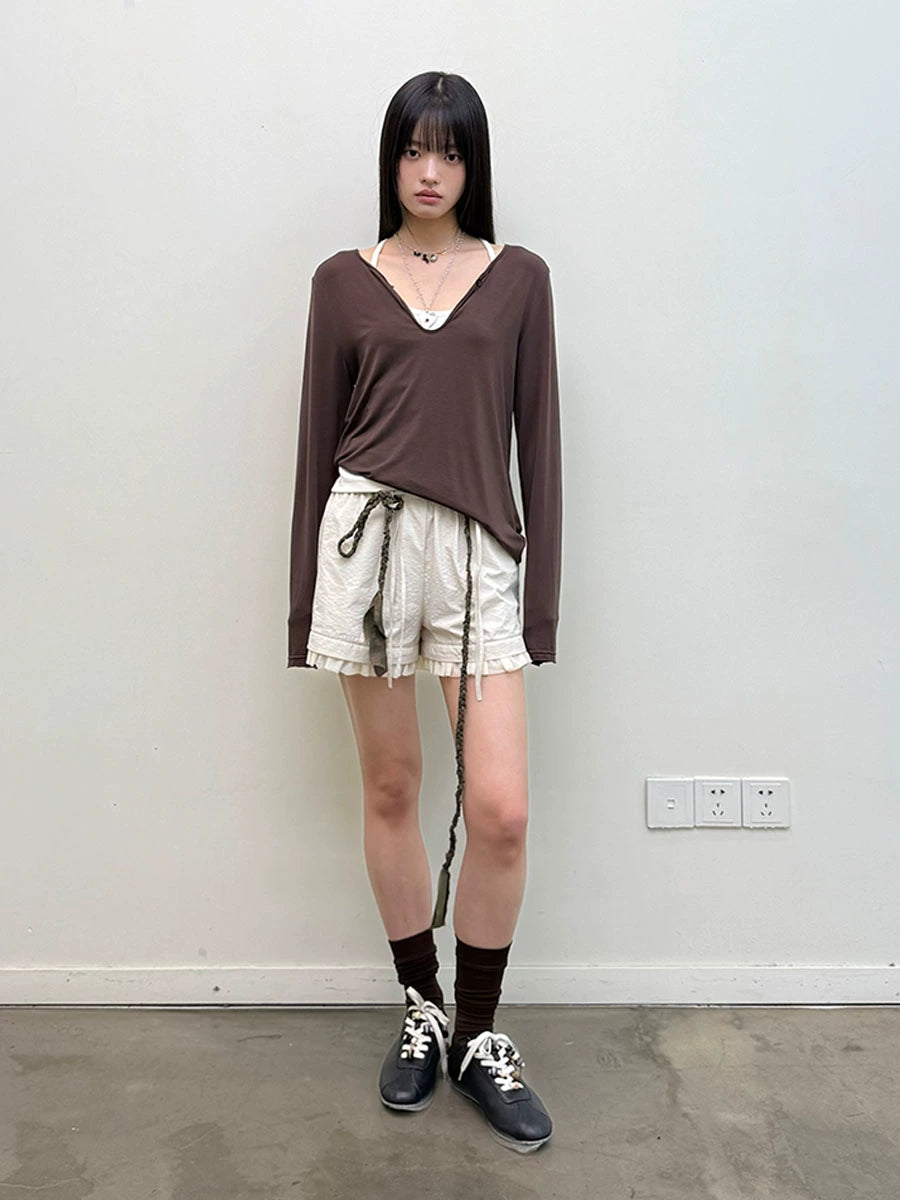 V-Neck Long Sleeve T-Shirt