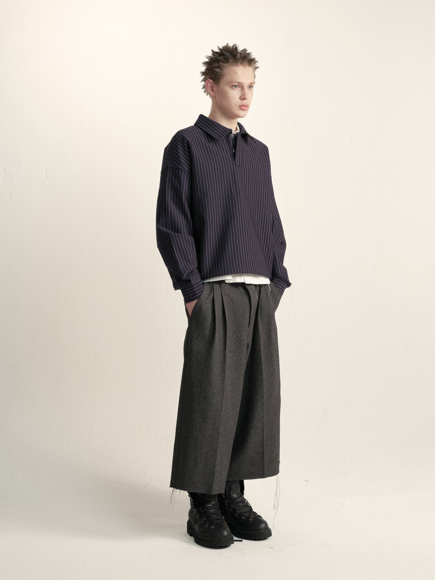 Loose double-layered polo shirt
