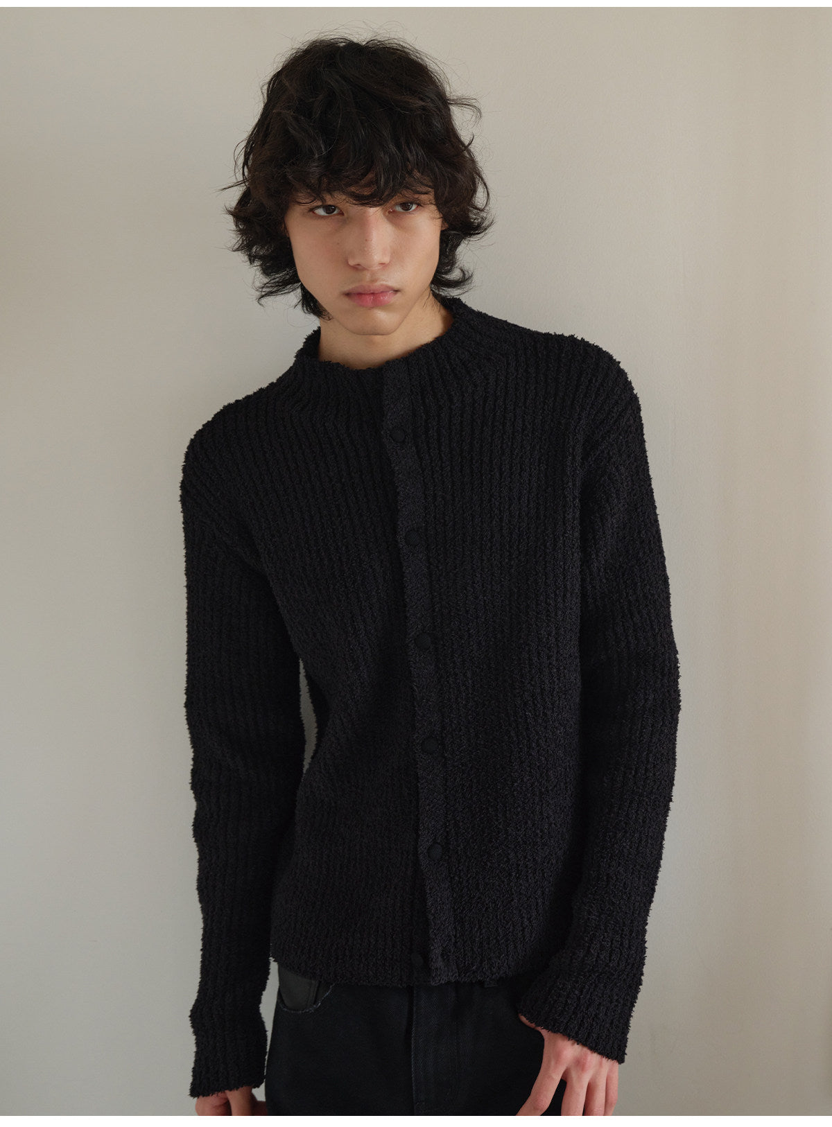 Slim black sweater cardigan