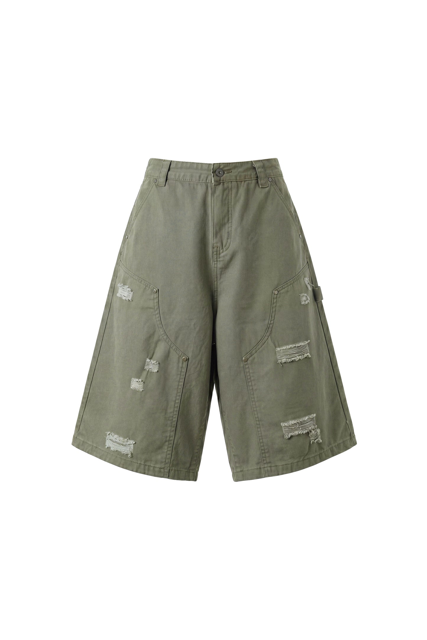 Distressed work shorts
