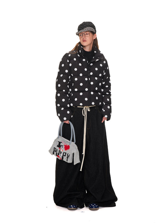 "I LOVE PUPPY" letter design knit bag