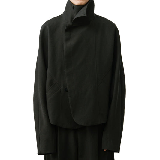 Split Cropped Raglan Sleeve Jacket