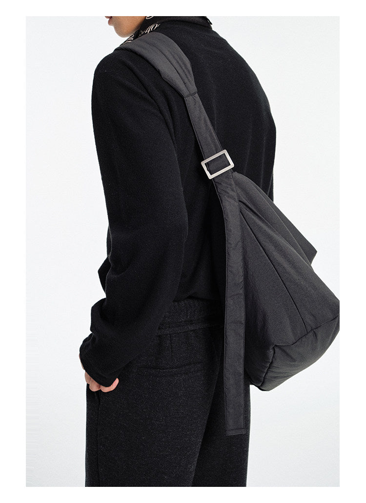 Metal Plate Quilted Shoulder Bag