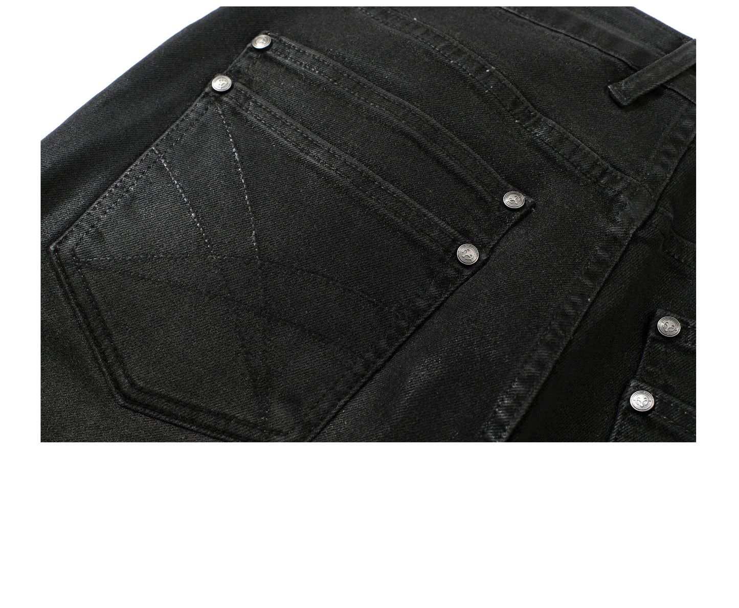 Wax coating bootcut jeans