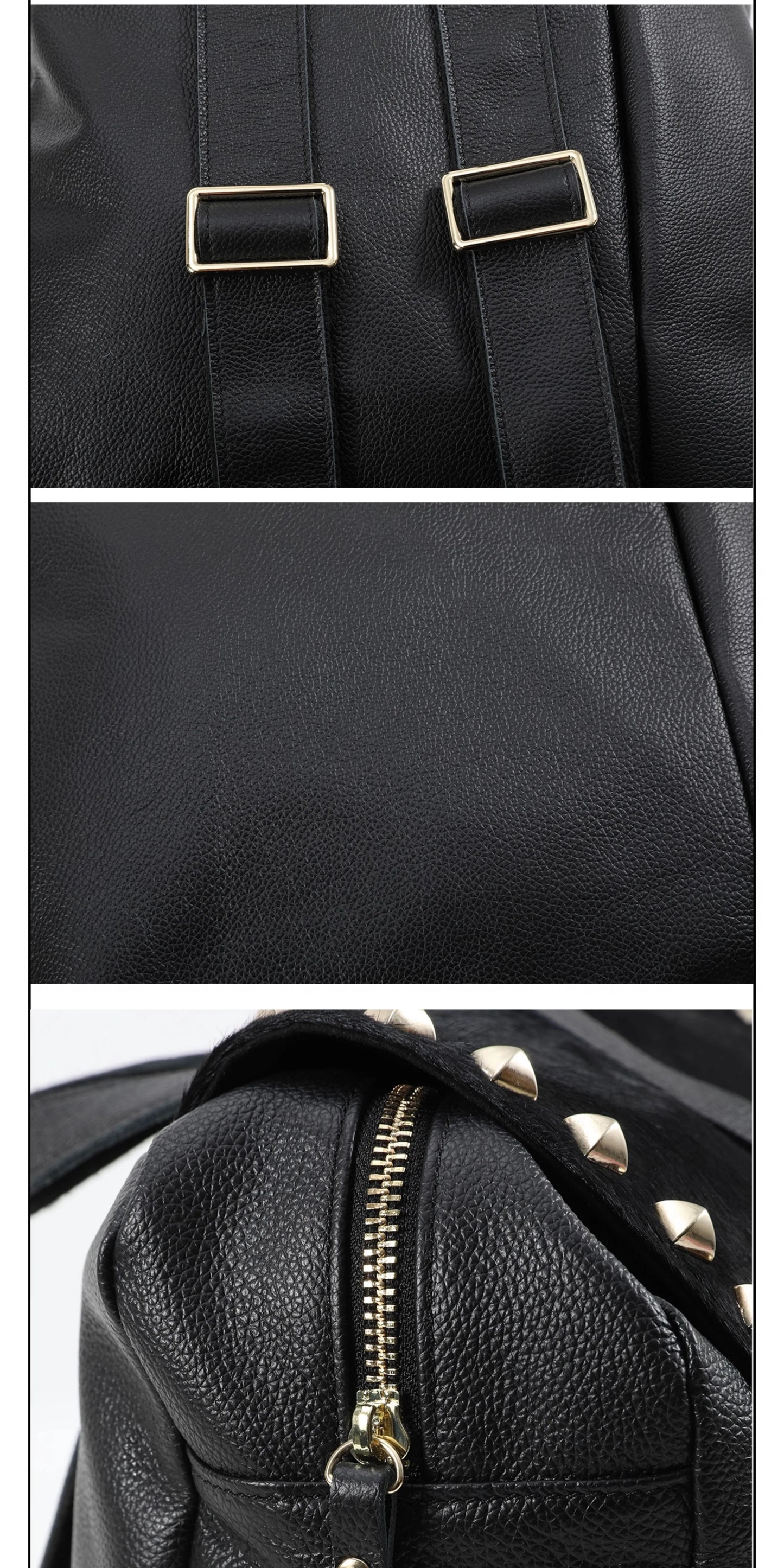 noEmosen Rivet vintage punk leather backpack