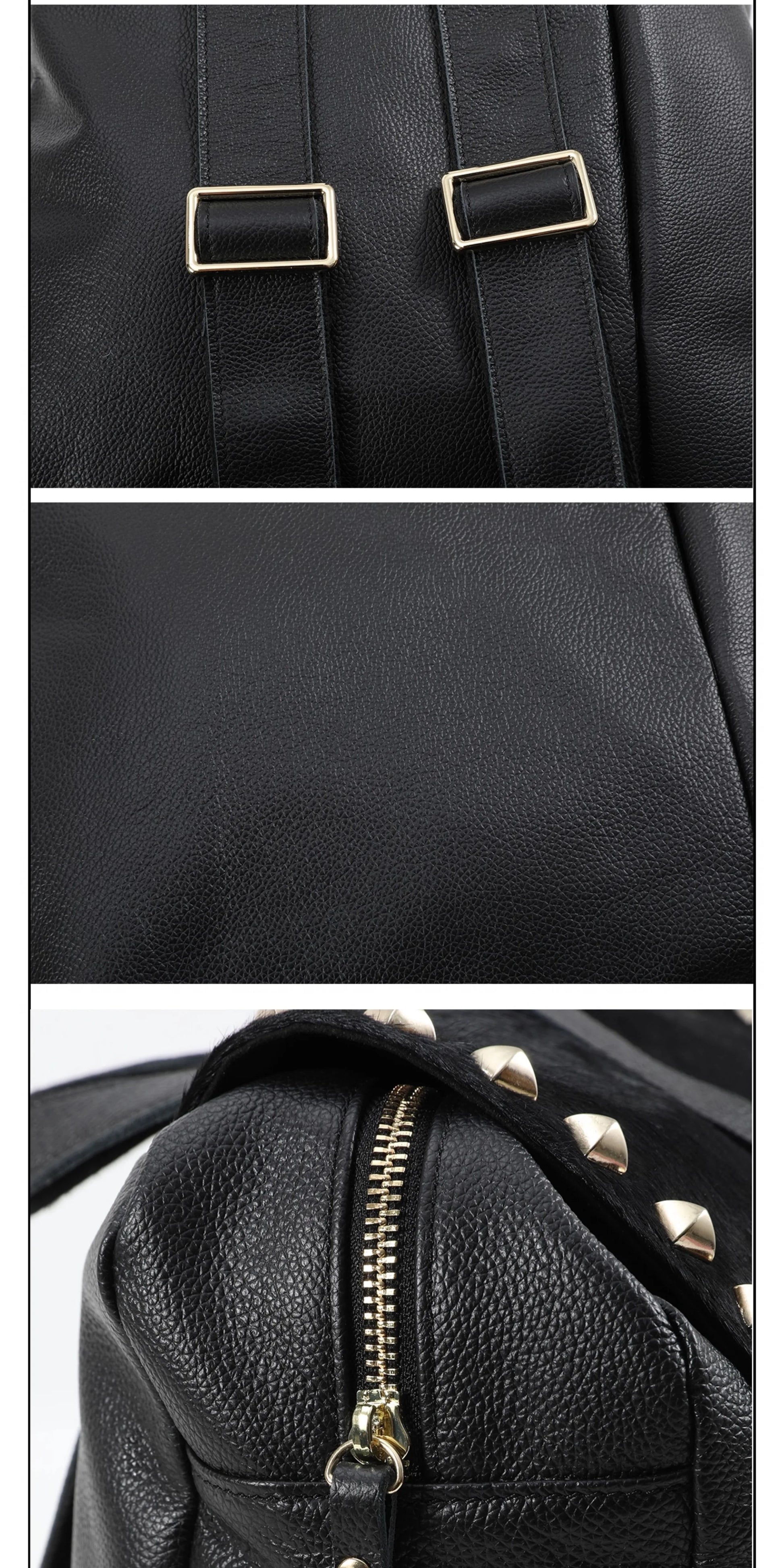 noEmosen Rivet vintage punk leather backpack