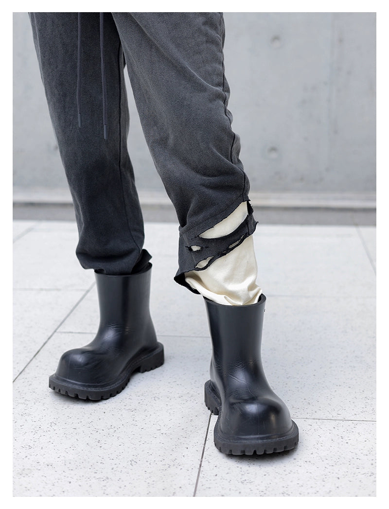 Distressed Paneled Sweatpants