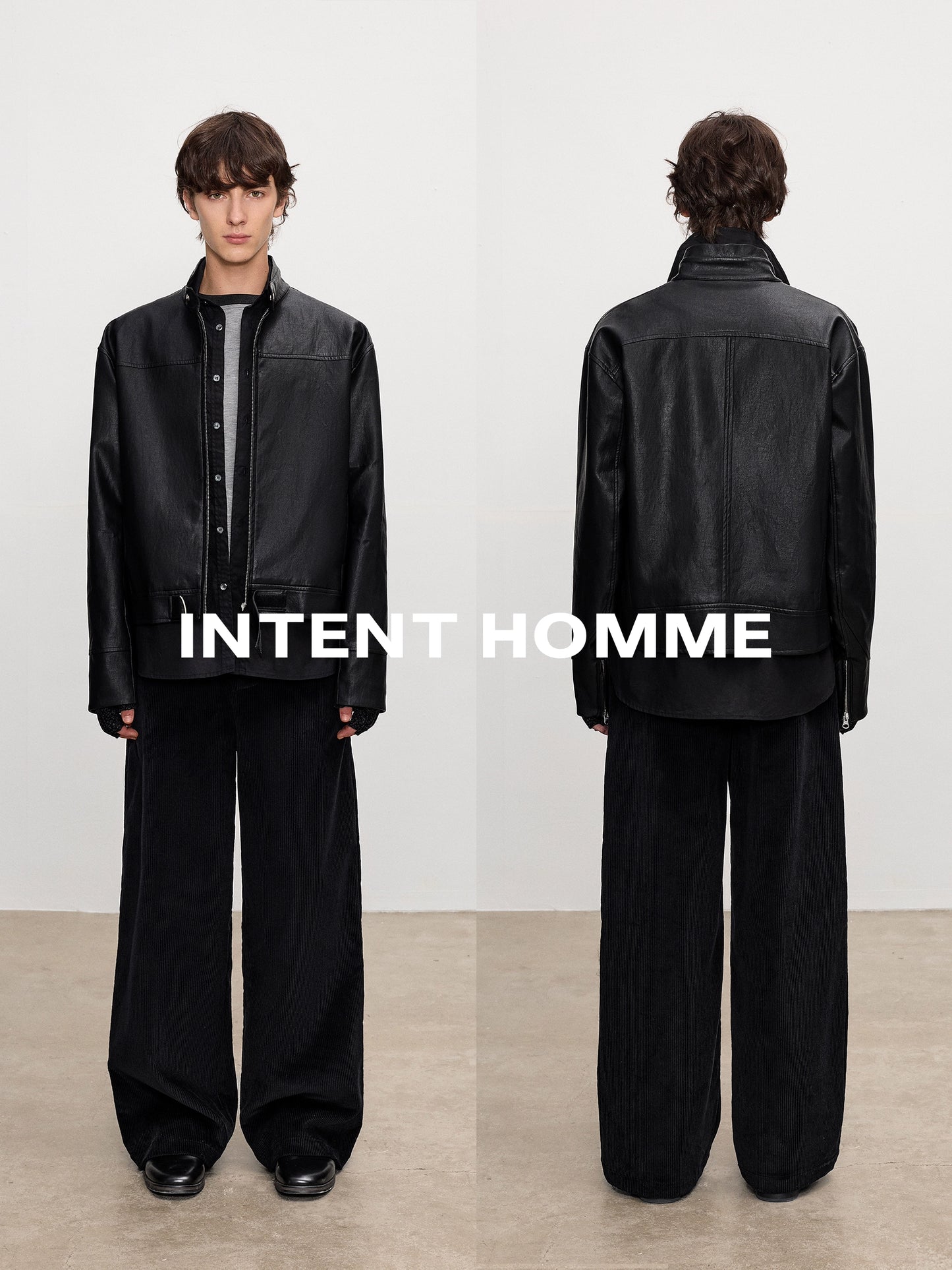 Silver Buckle Cracked Motorcycle PU Leather Jacket