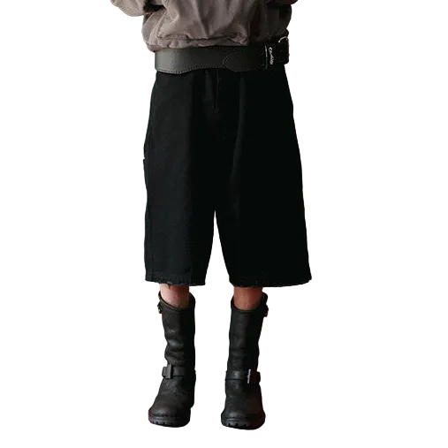 BLACK WASH BAGGY SHORTS