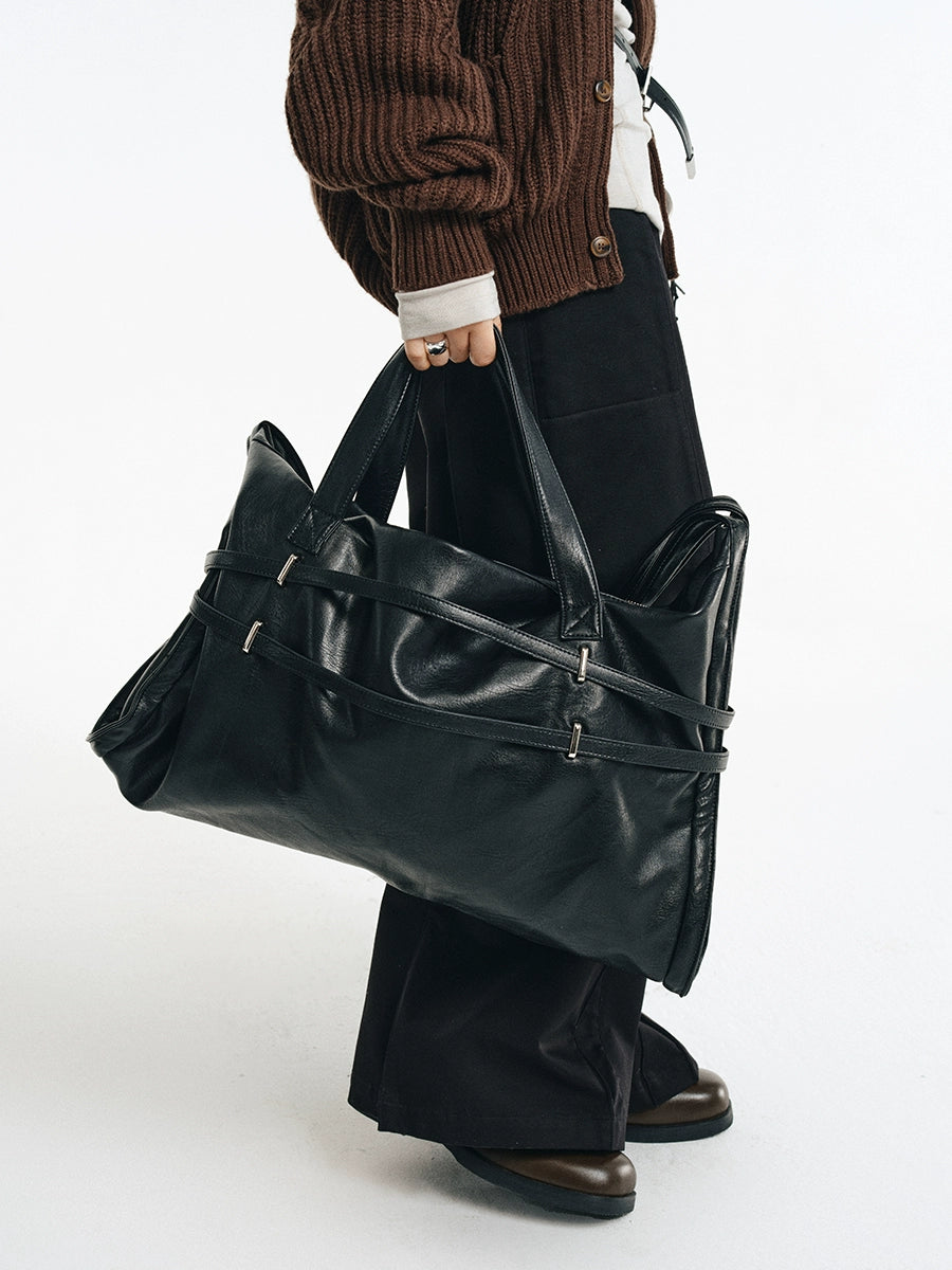 LIMPIDOCULUS TEXTURED PU LEATHER SHOULDER BAG
