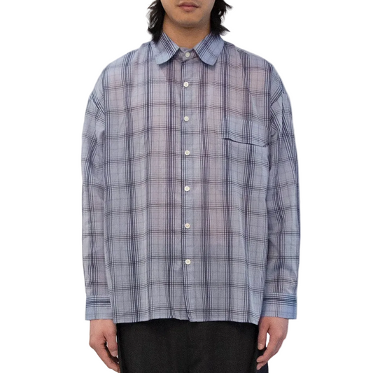 Plaid cut pocket long sleeve shirt