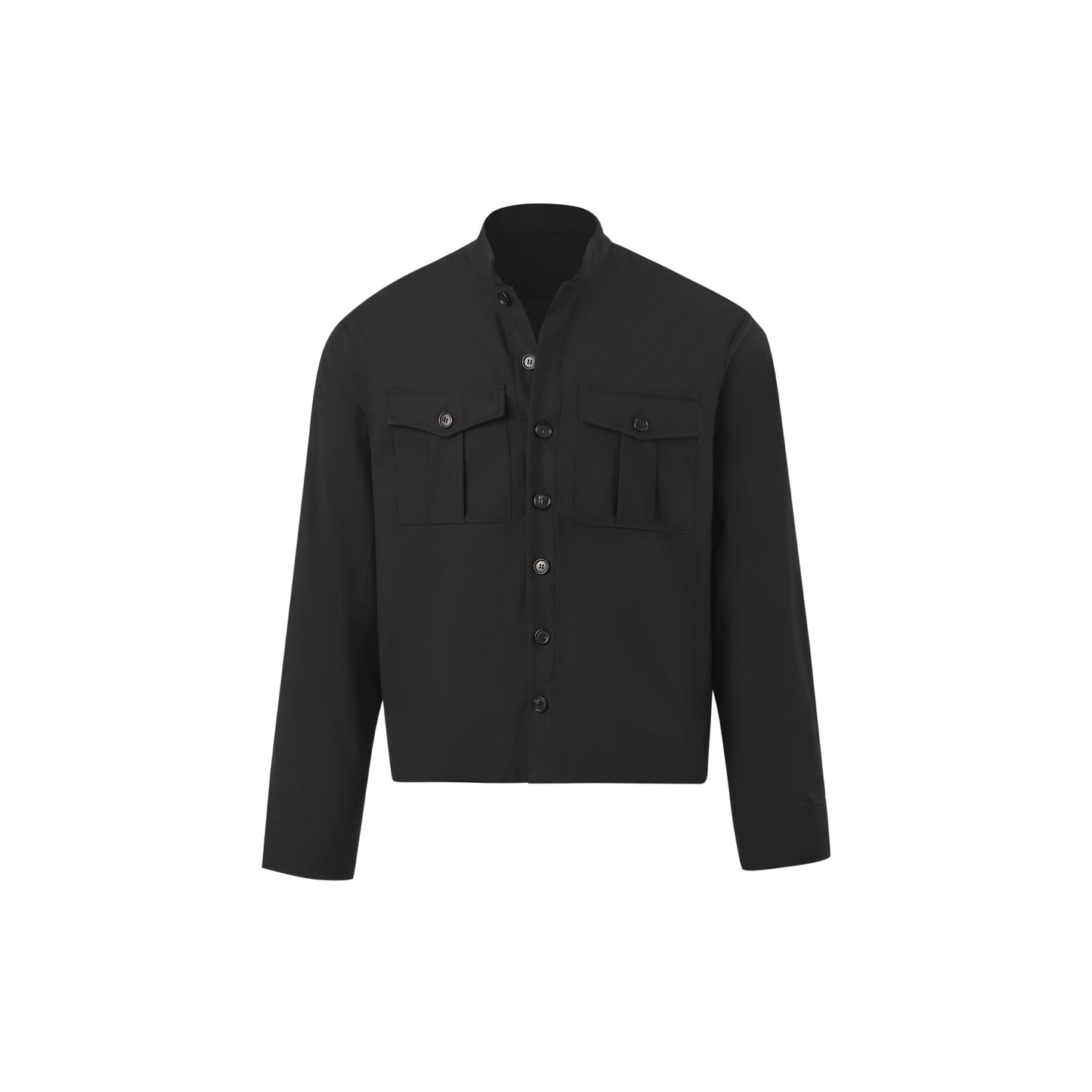 Stand Collar Anti-Wrinkle Long Sleeve Shirt