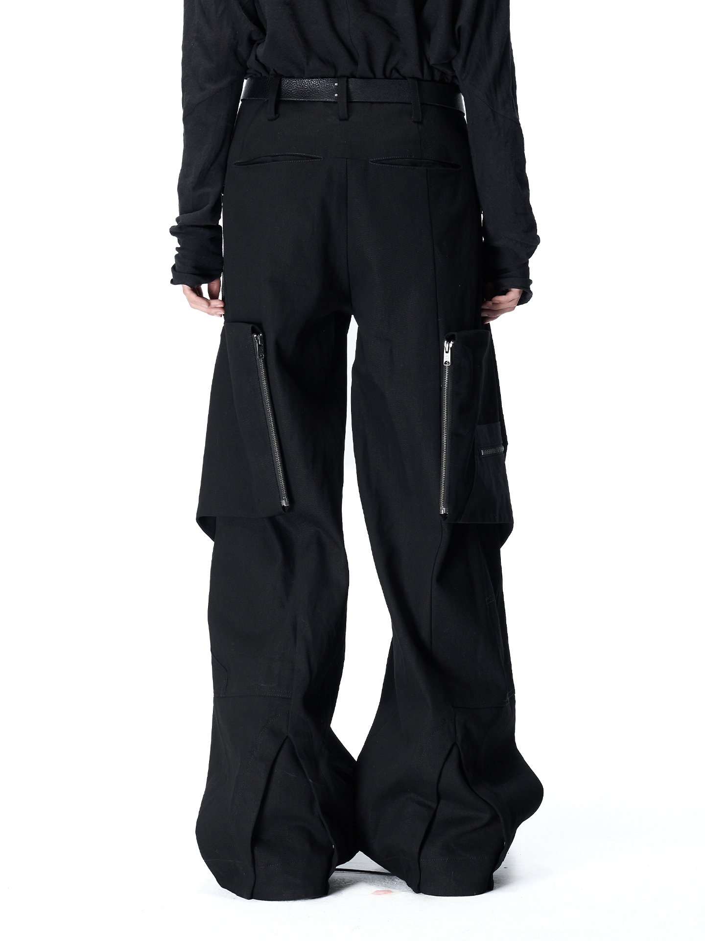 [Lunar Rider] multi-pocket patchwork wide-leg pants