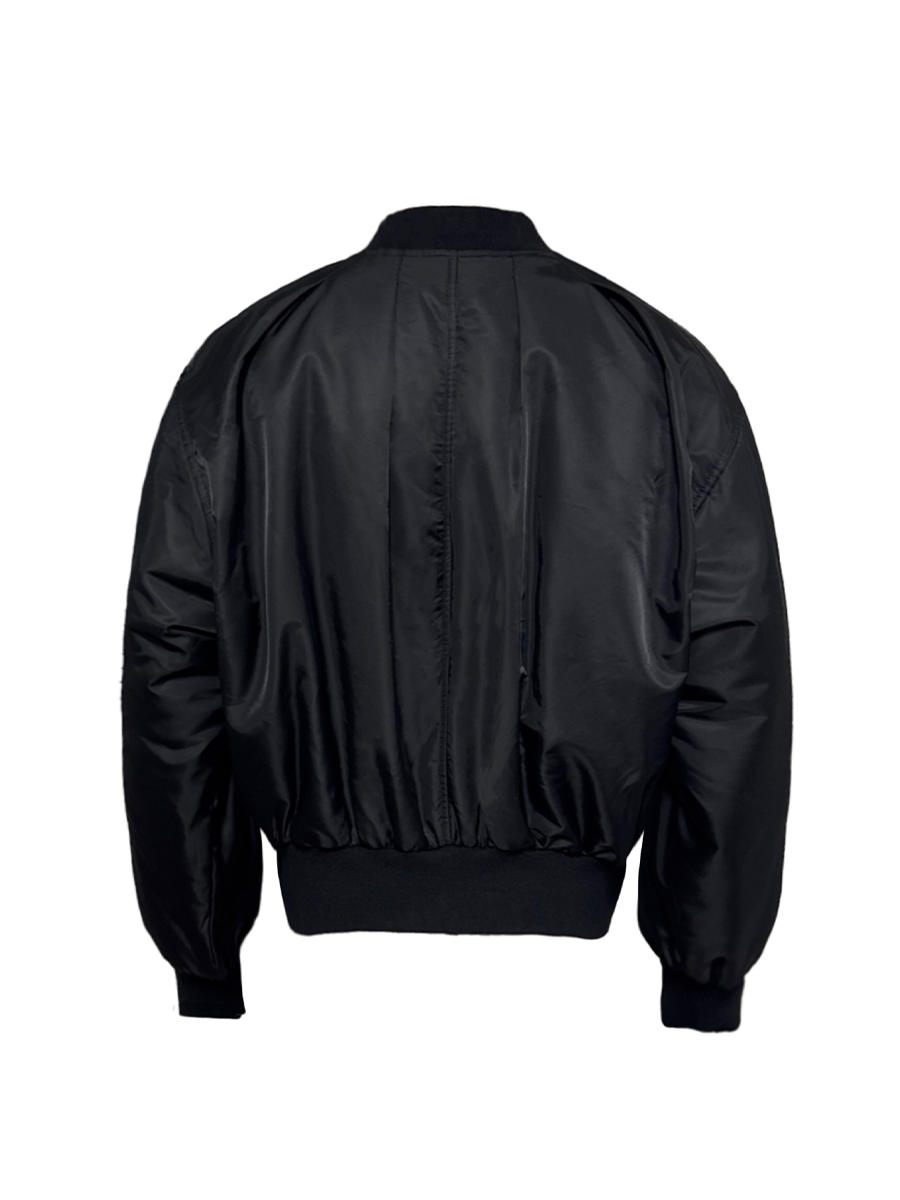 Pleated bomber jacket