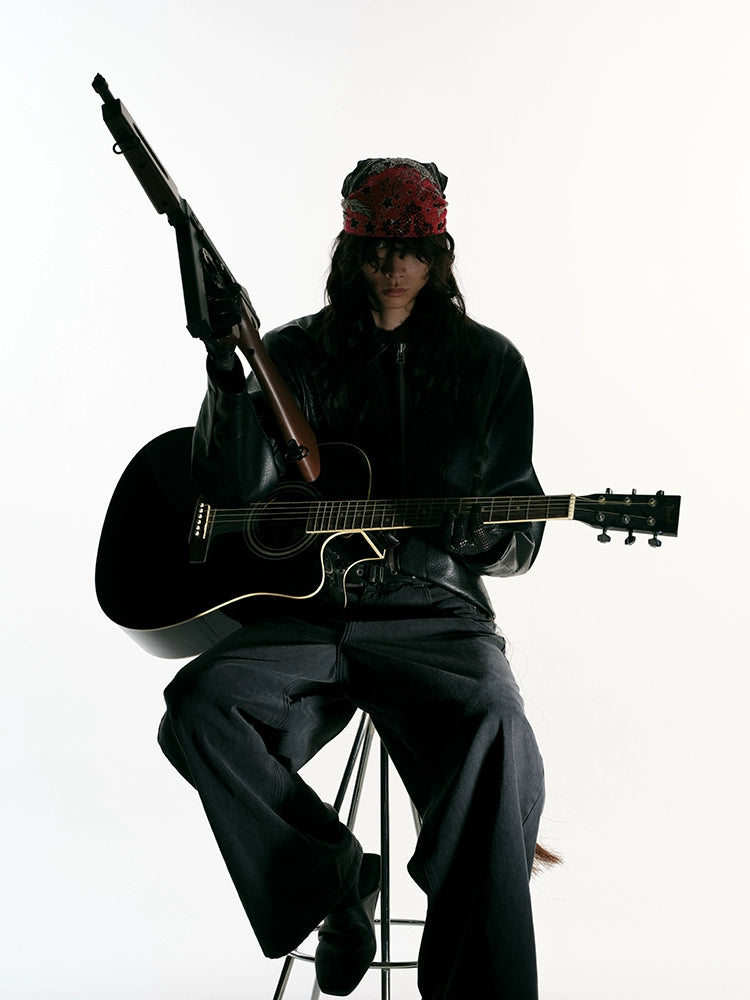 Boxy Western Leather Cropped jacket