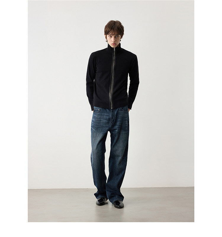 Wool Blend Sheepskin Cardigan