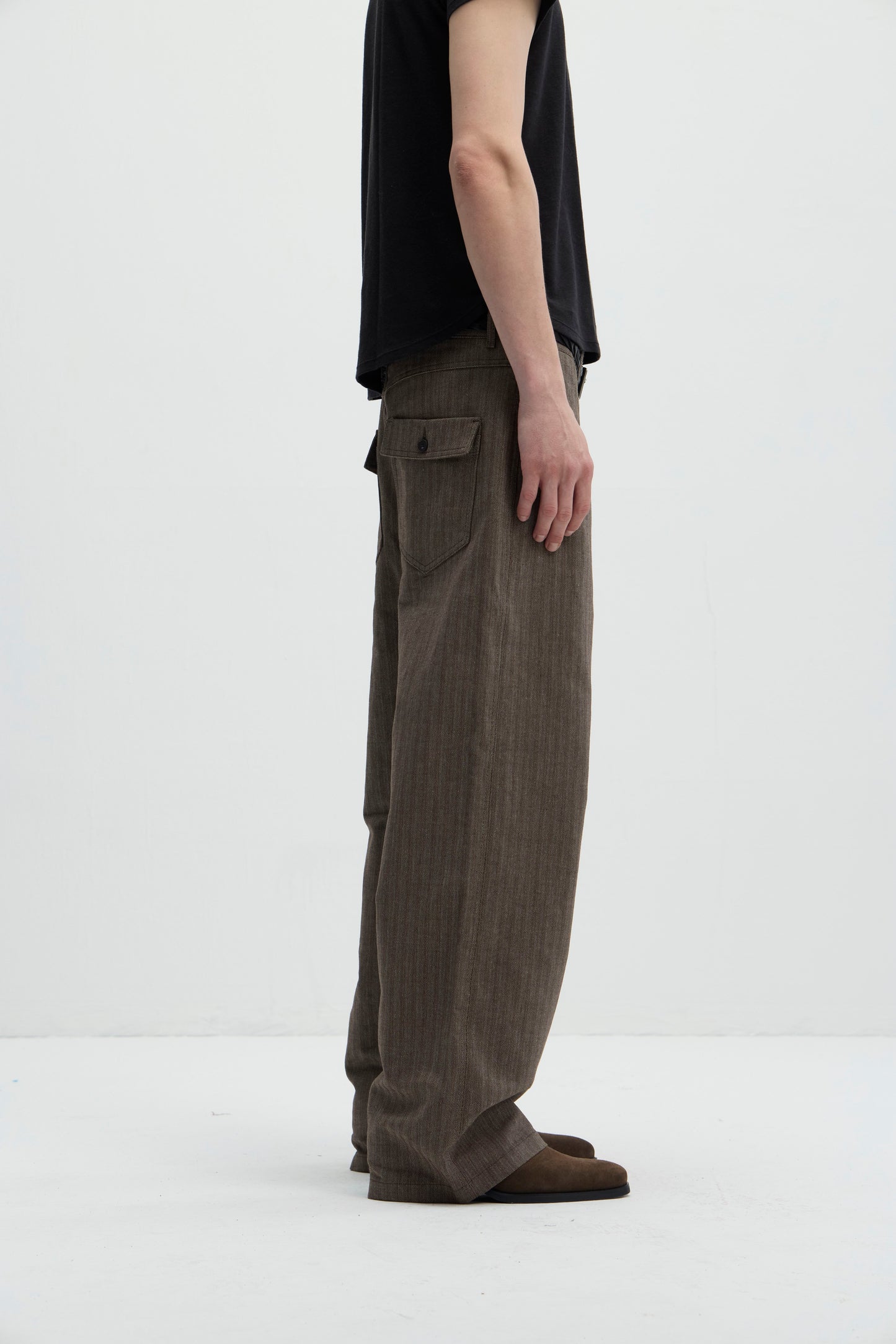 linen blend herringbone pants