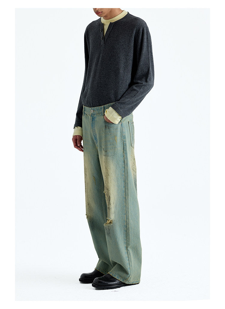 Washed Straight Jeans