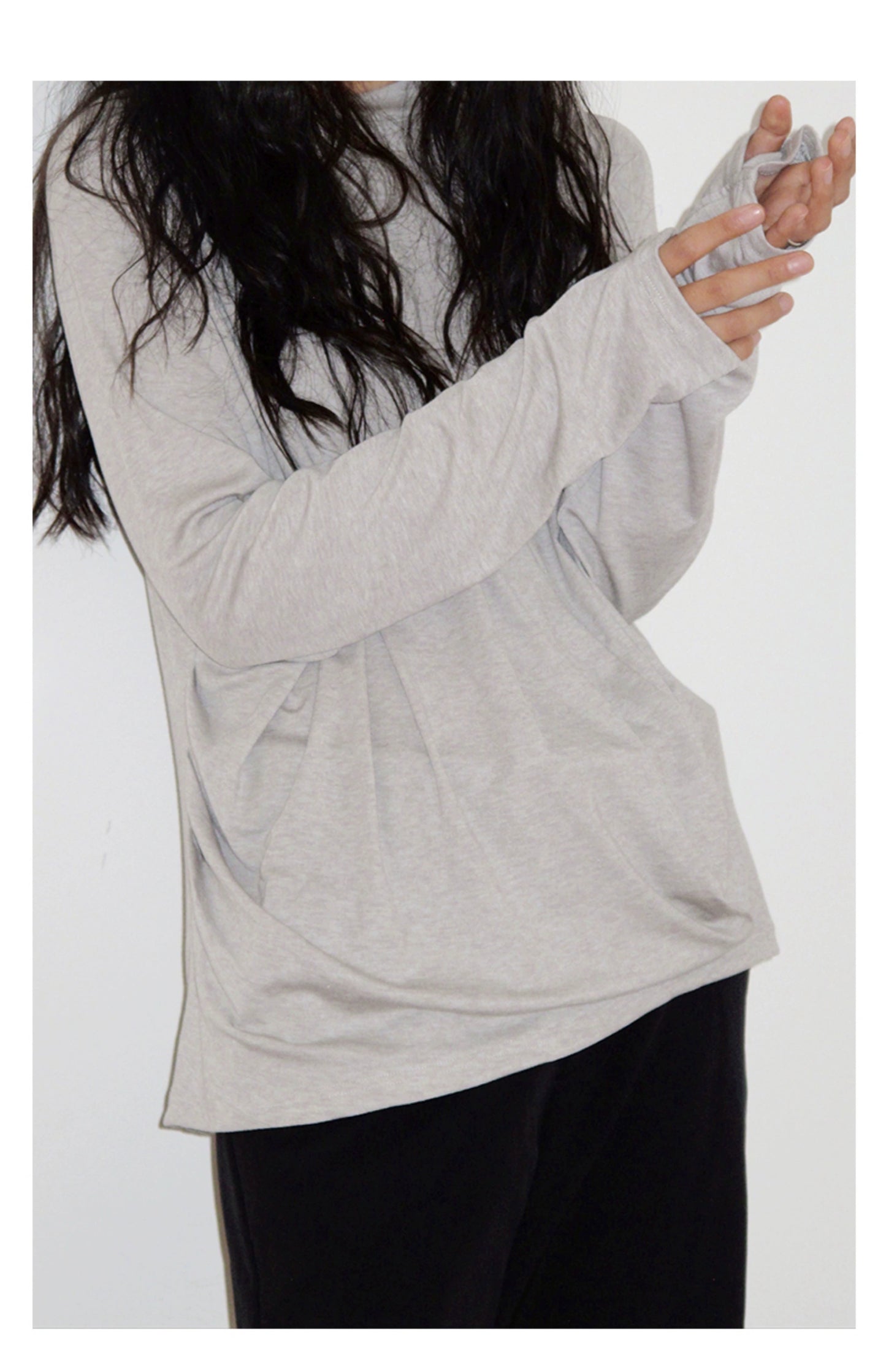 Tencel Wool Spiral Long Sleeve T-shirt