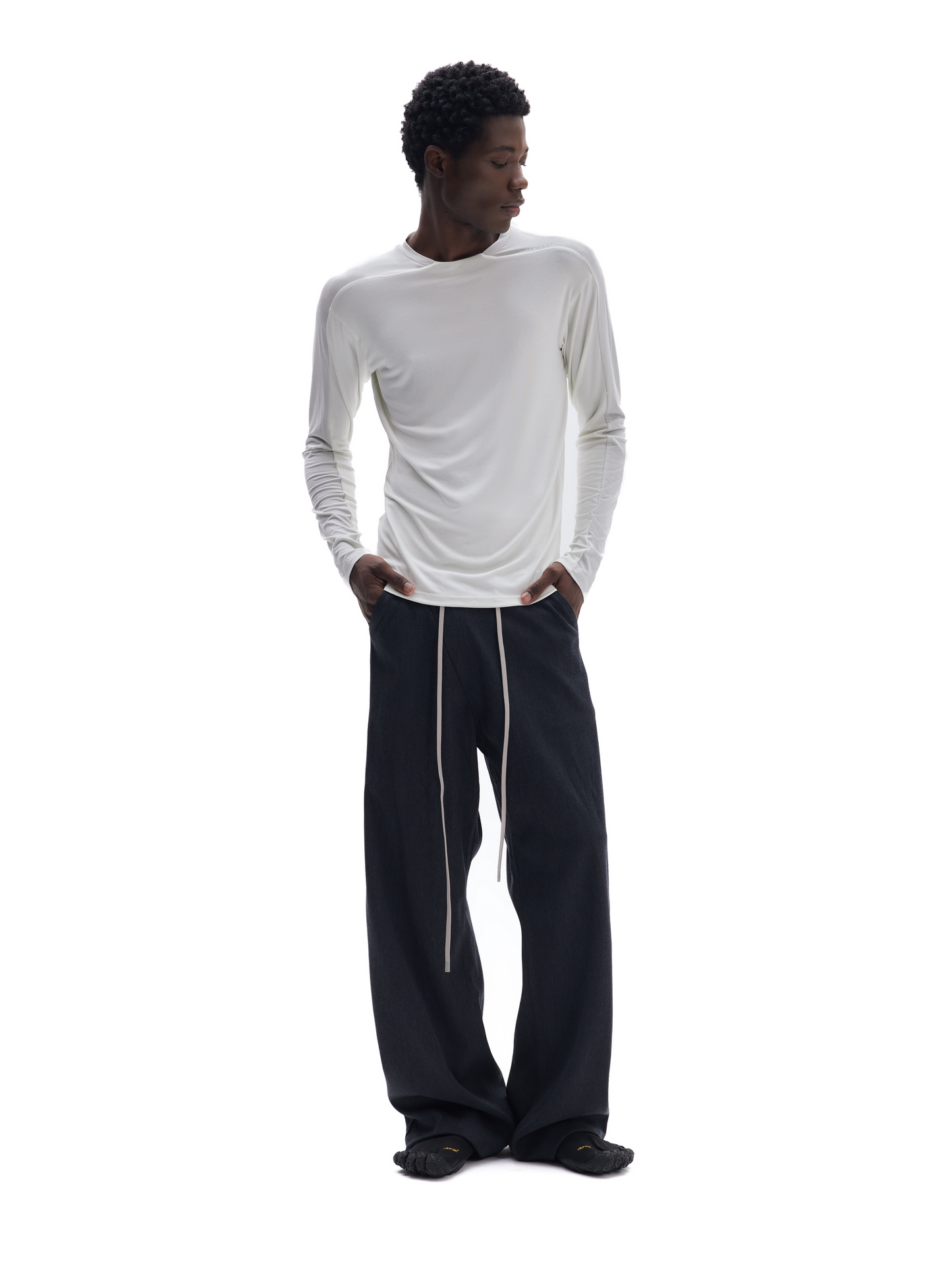 Full-back slim-fit basic long sleeve