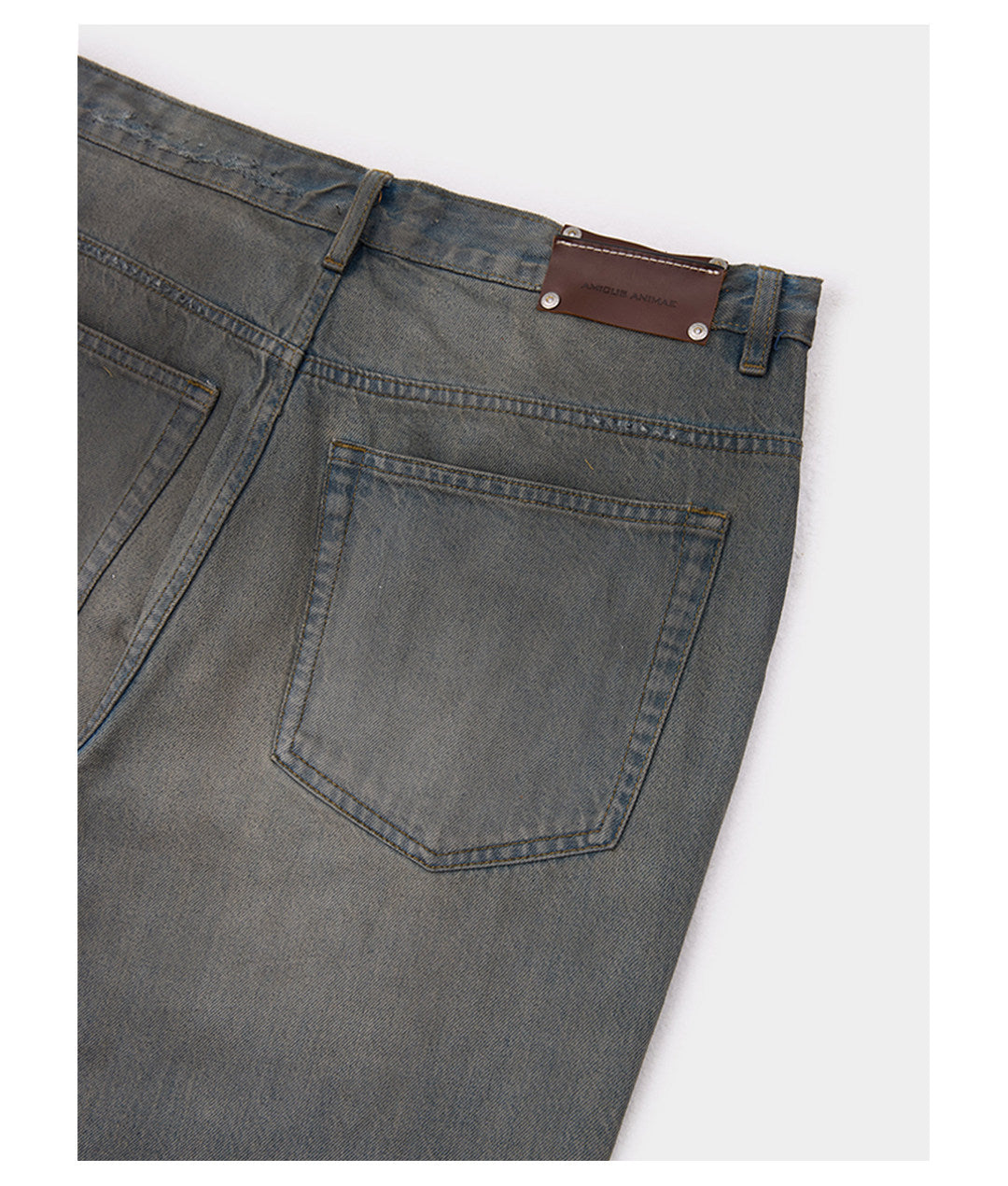 Distressed washed gray jeans