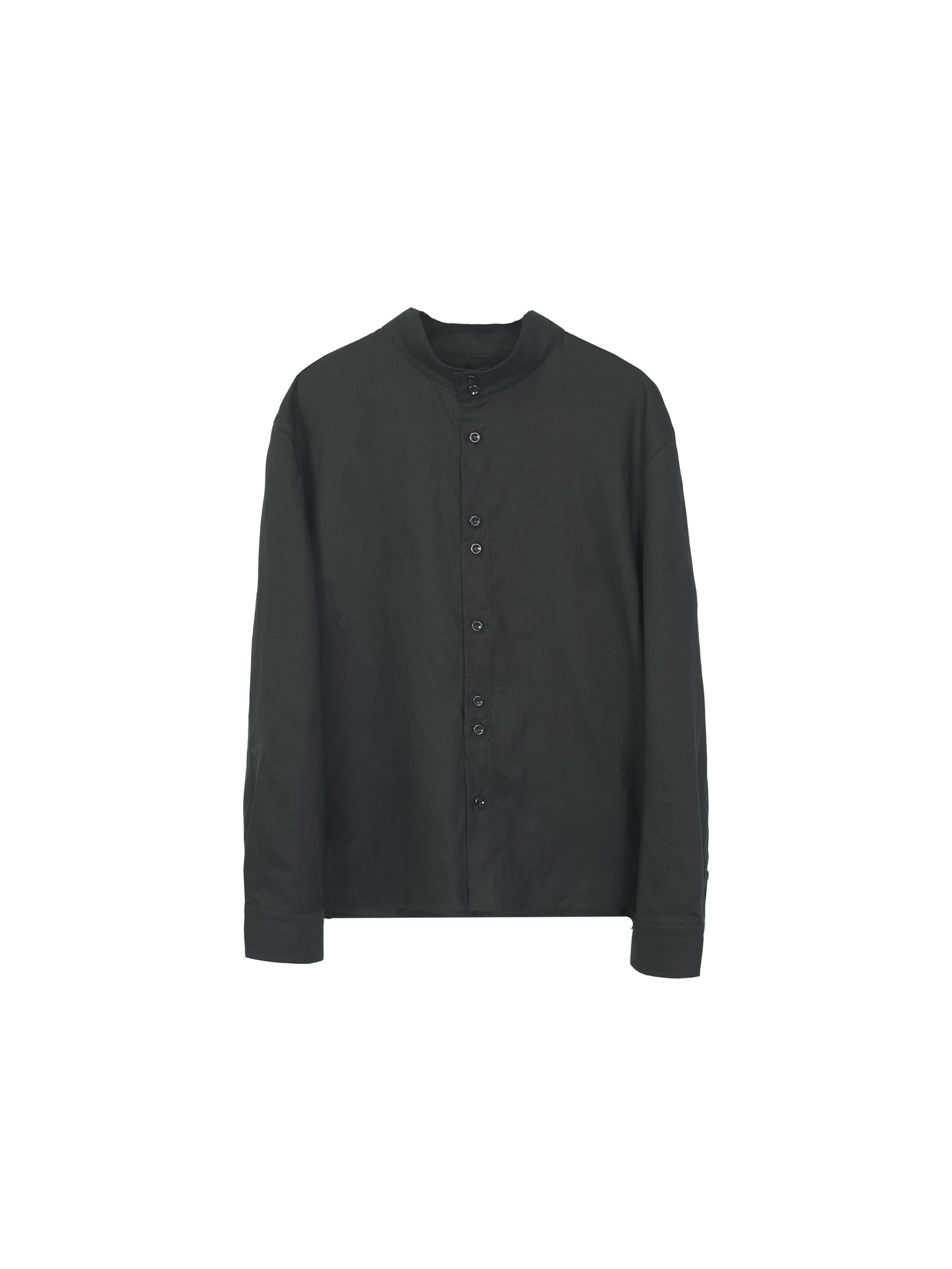 Asymmetrical button long-sleeve shirts