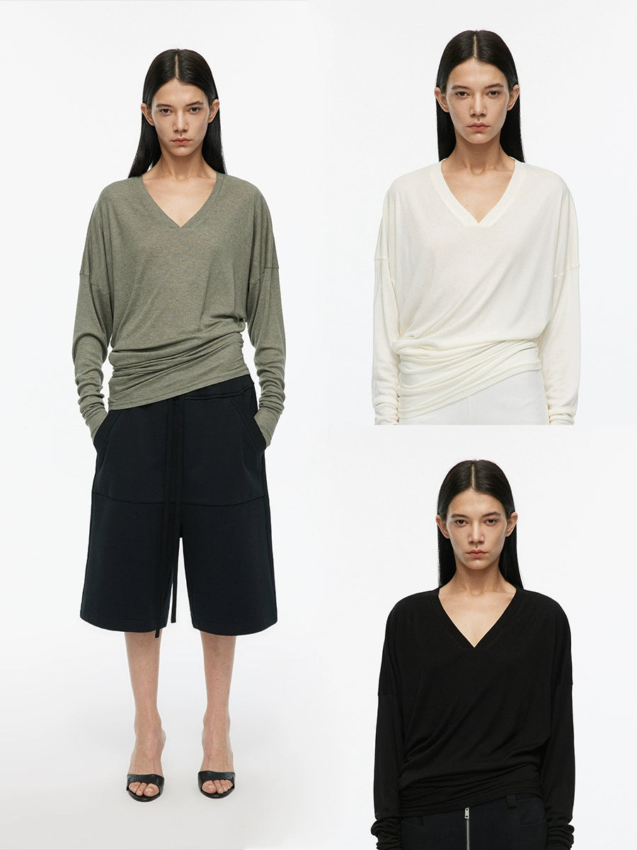 Stacked silk blend T-shirt