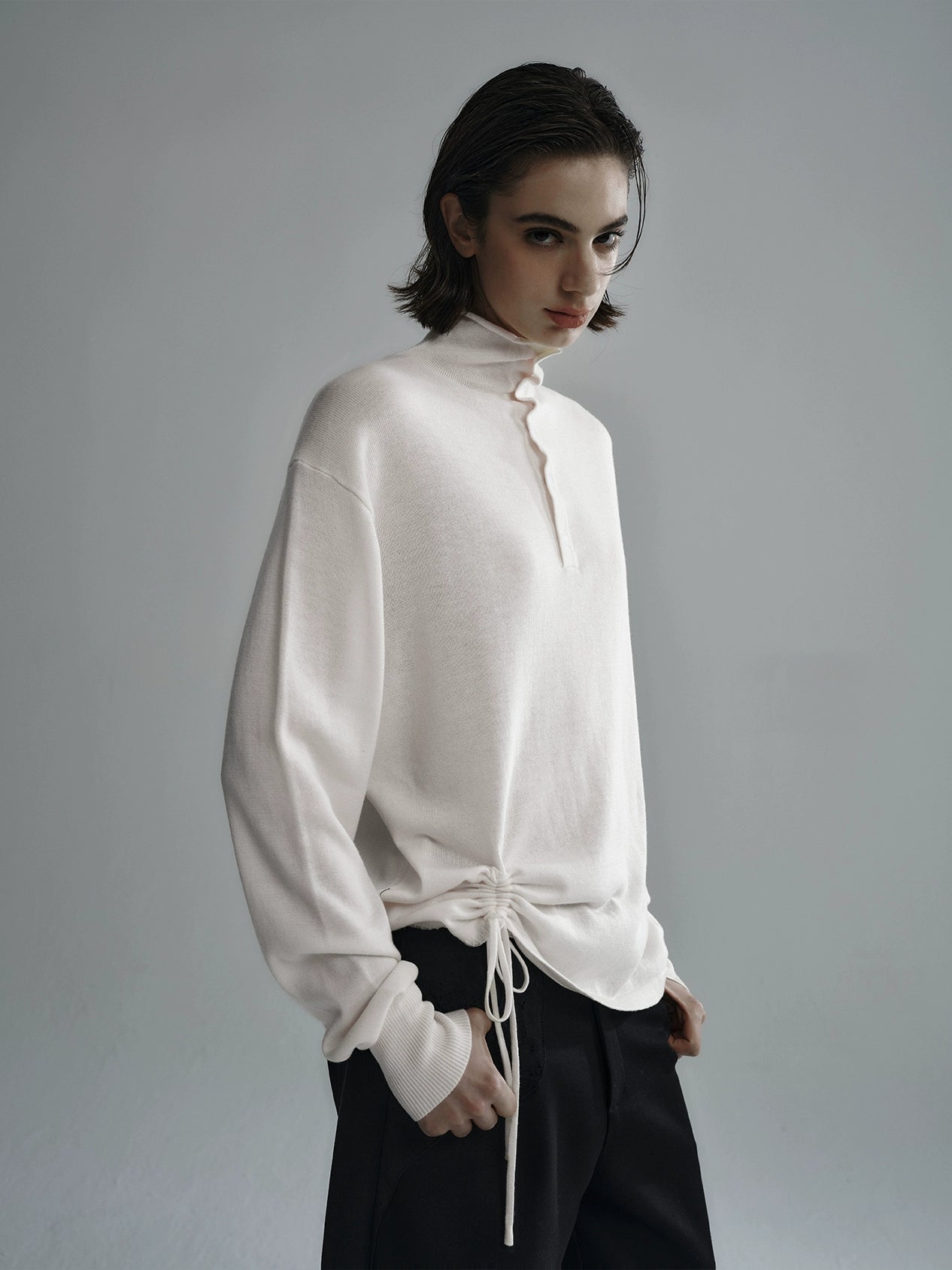 "Folded" Embroidery Wool Knit