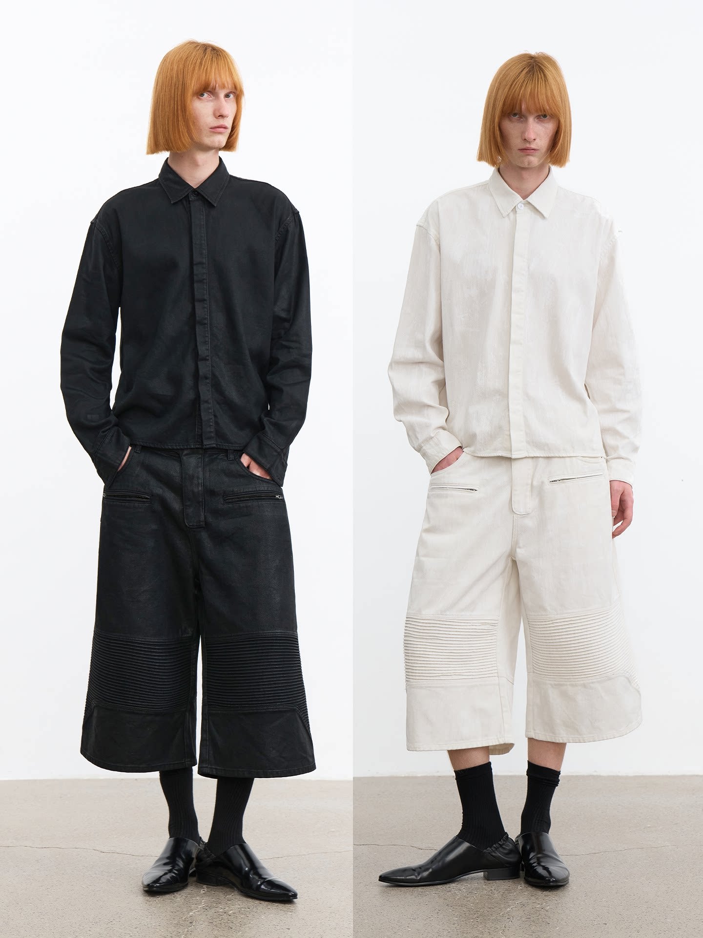 Wall coated long-sleeve waxed shirt
