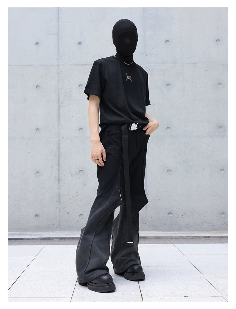 PATCHWORK crew neck short-sleeve T-shirt