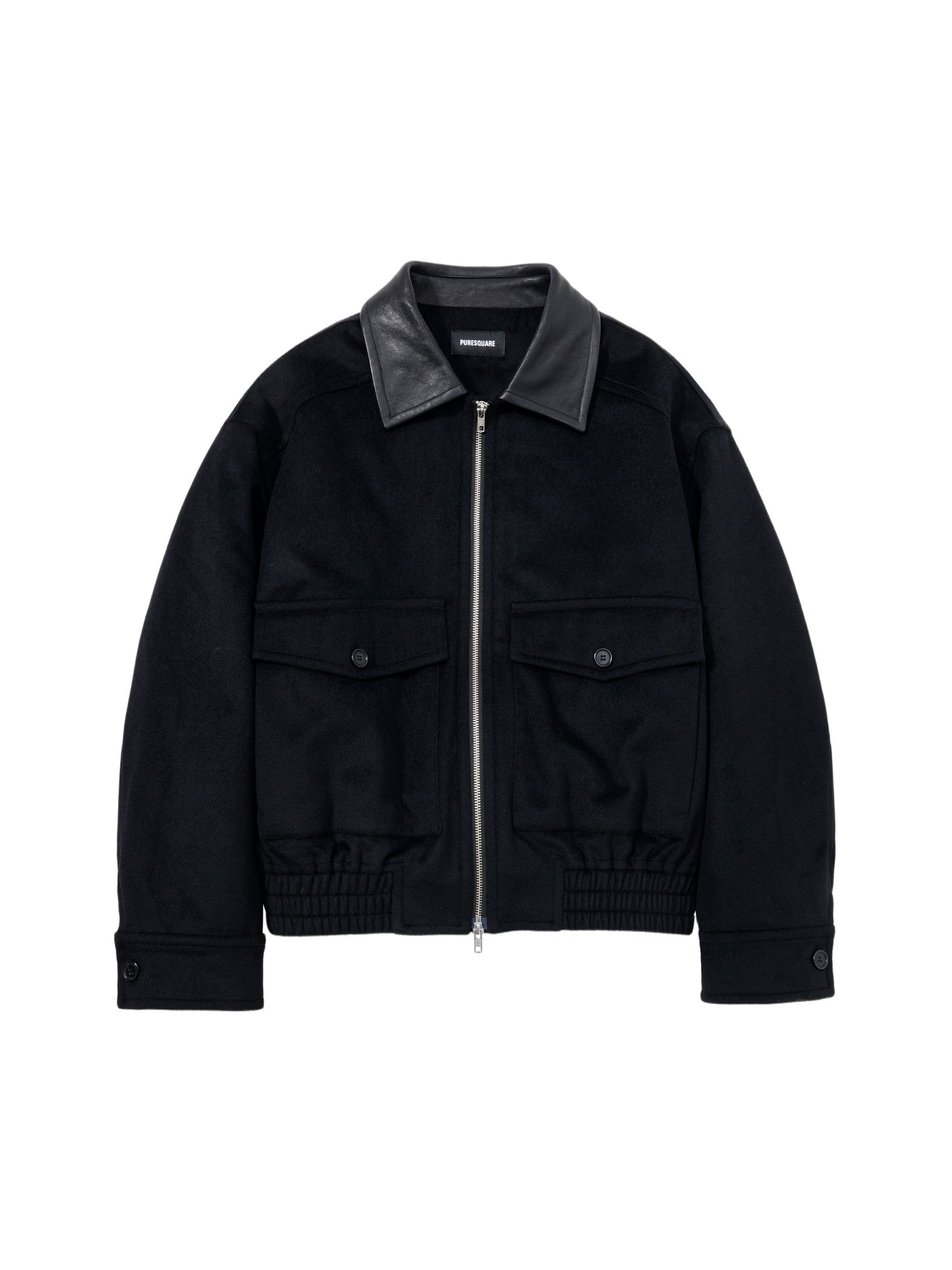 Cashmere leather collar A2 jacket