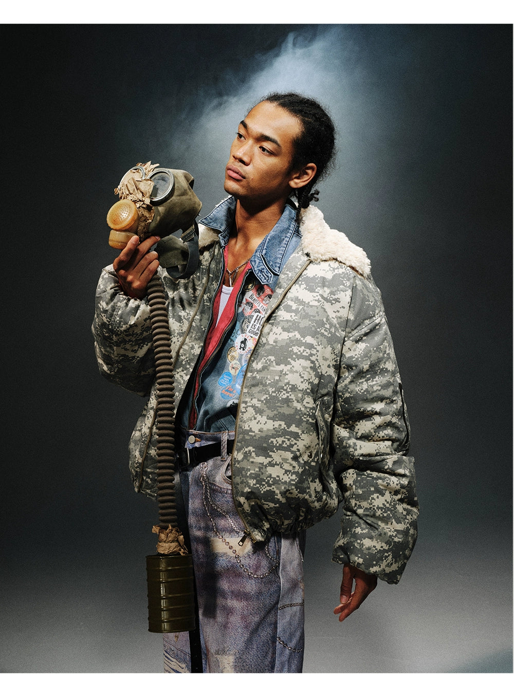 Camouflage Fur Collar Jacket
