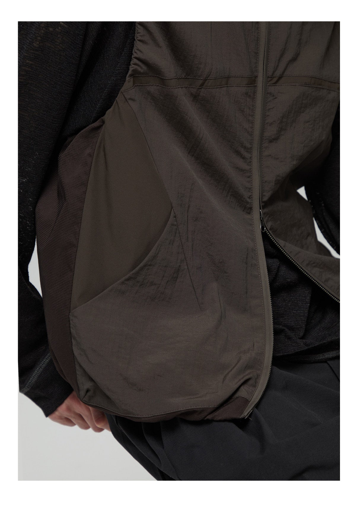 Panelled Stand-Collar Vest