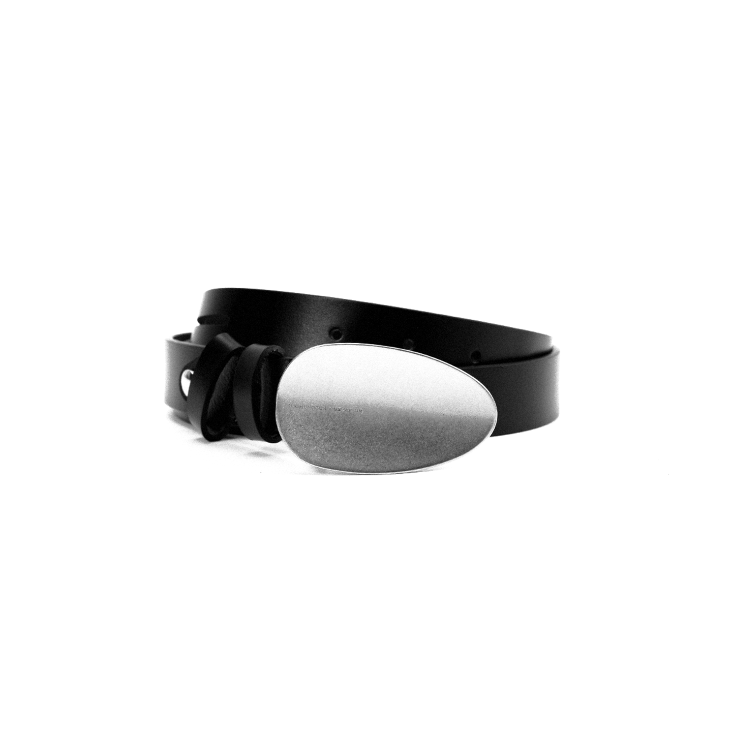 Silver Curved Edge Buckle Belt