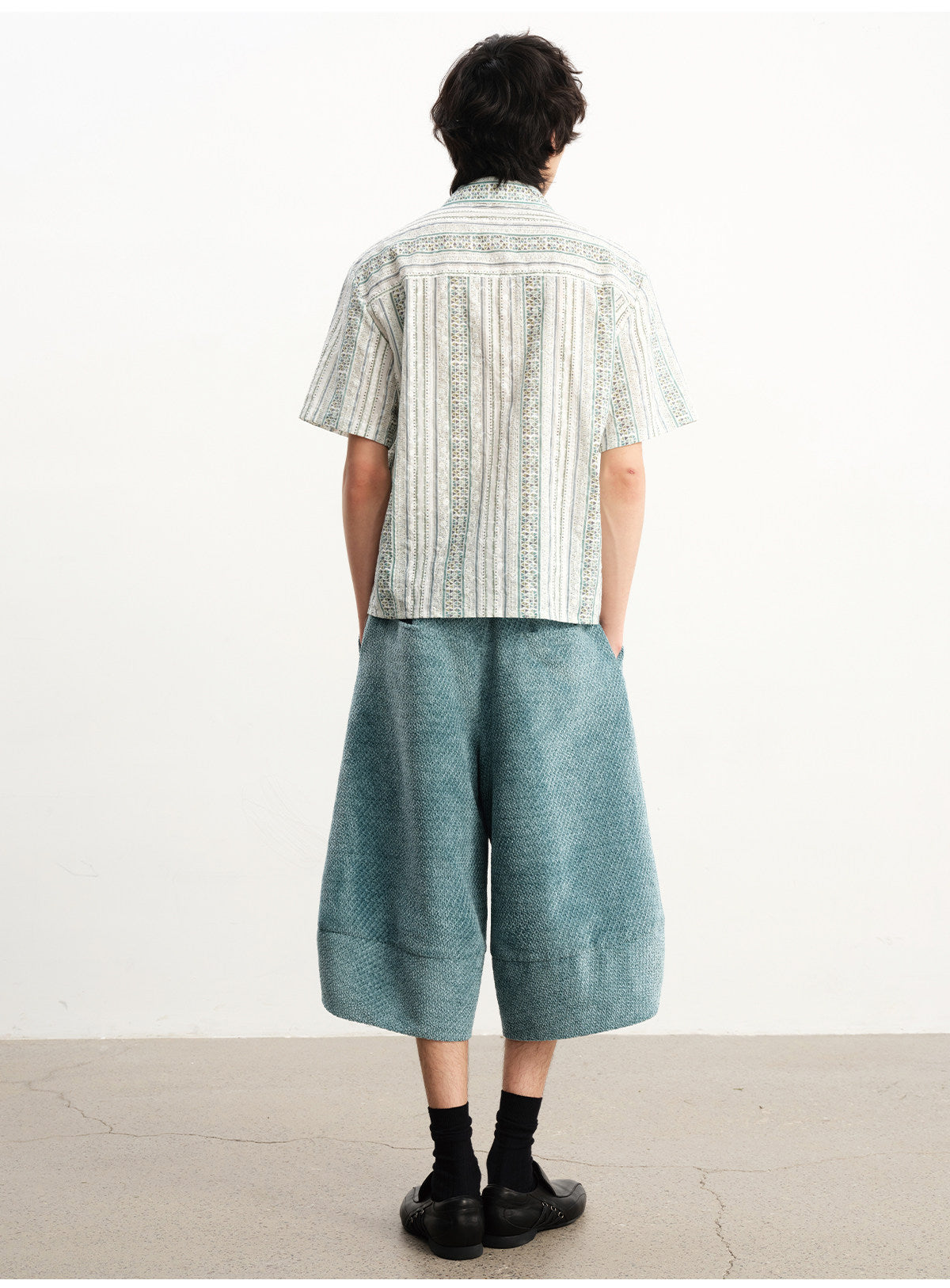 Layered velvet shorts