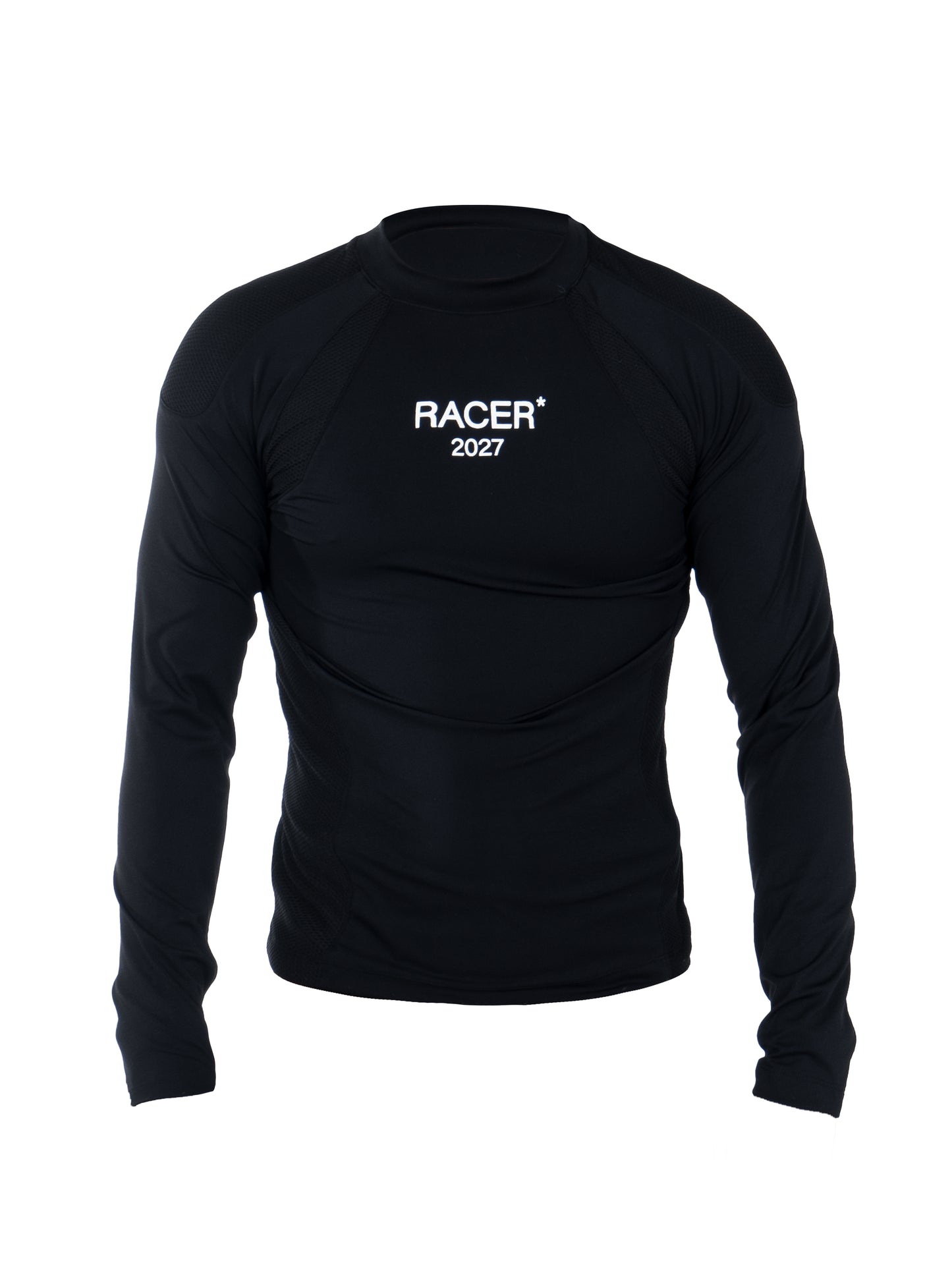 BLACK SHARKSKIN FUNCTIONAL MOTORSPORTS TIGHTS LONG SLEEVE T-SHIRTS