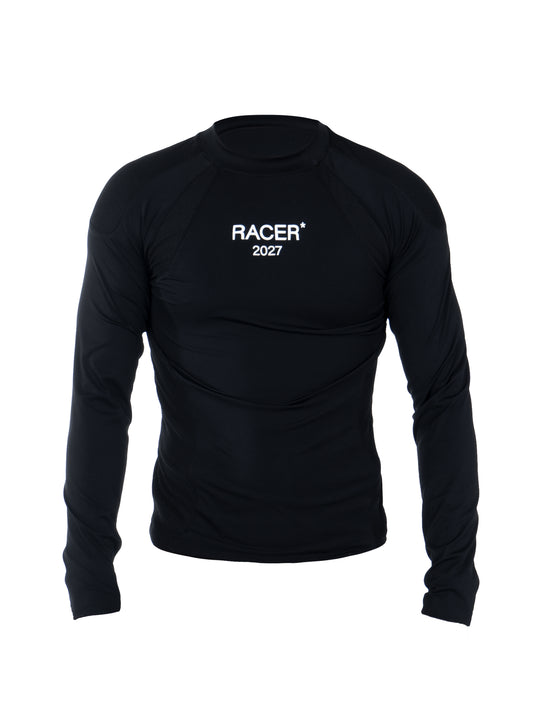 BLACK SHARKSKIN FUNCTIONAL MOTORSPORTS TIGHTS LONG SLEEVE T-SHIRTS
