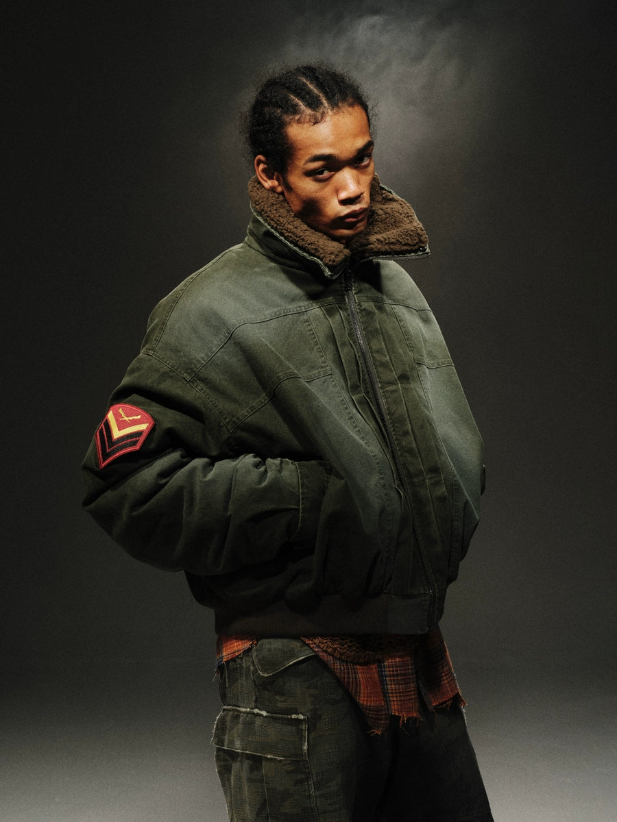 Washed Green vintage Padded Jacket