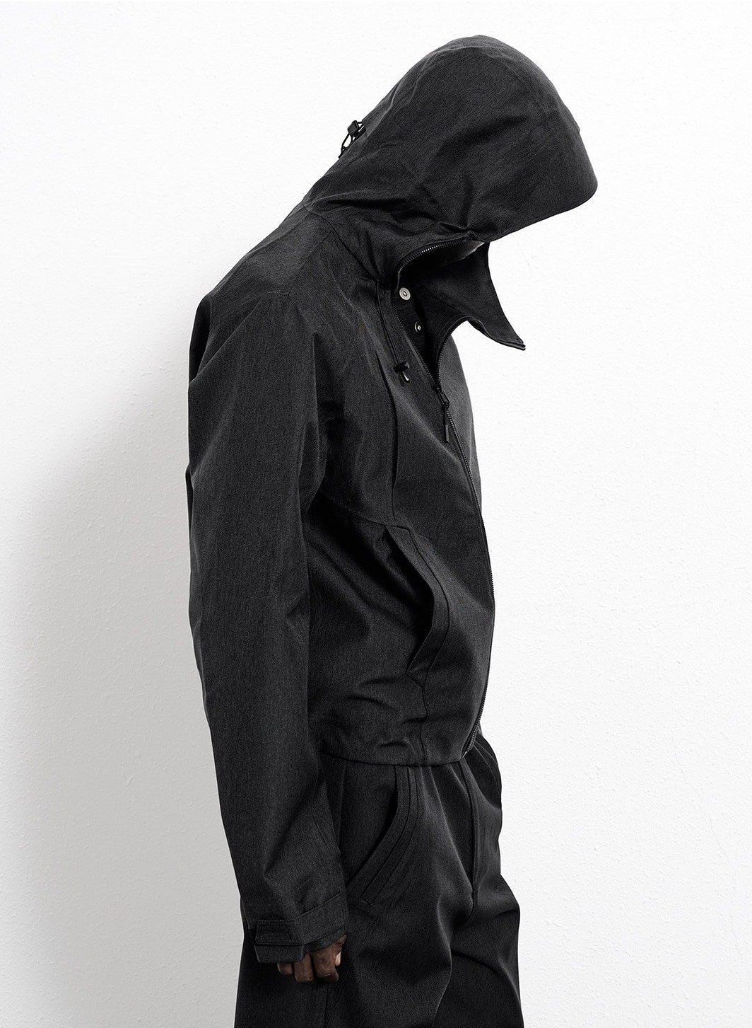 Denim texture arc waterproof jacket