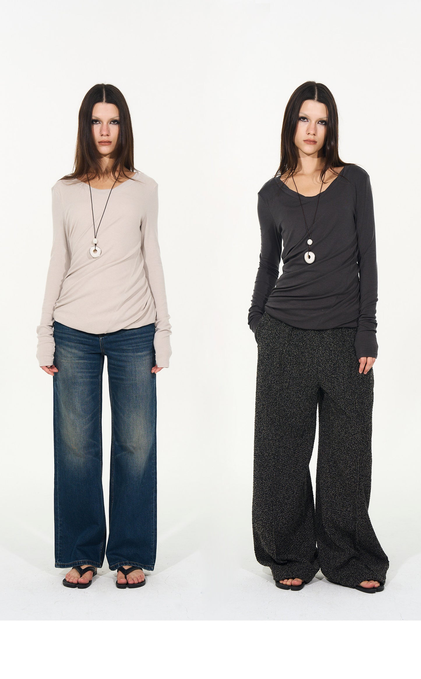 Twist Pleated Stacked T-shirts