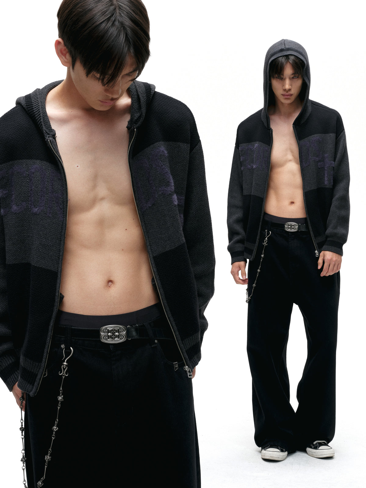 Signal wool knit hoodie