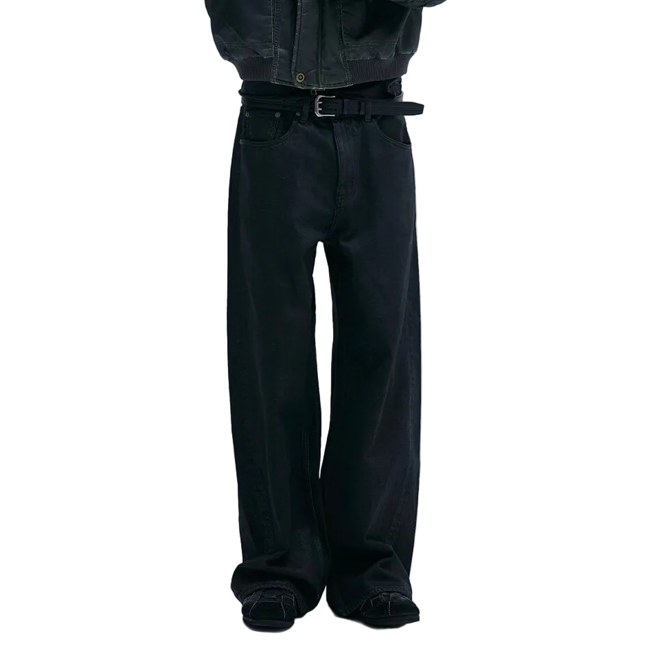 Wax Coated straight jeans