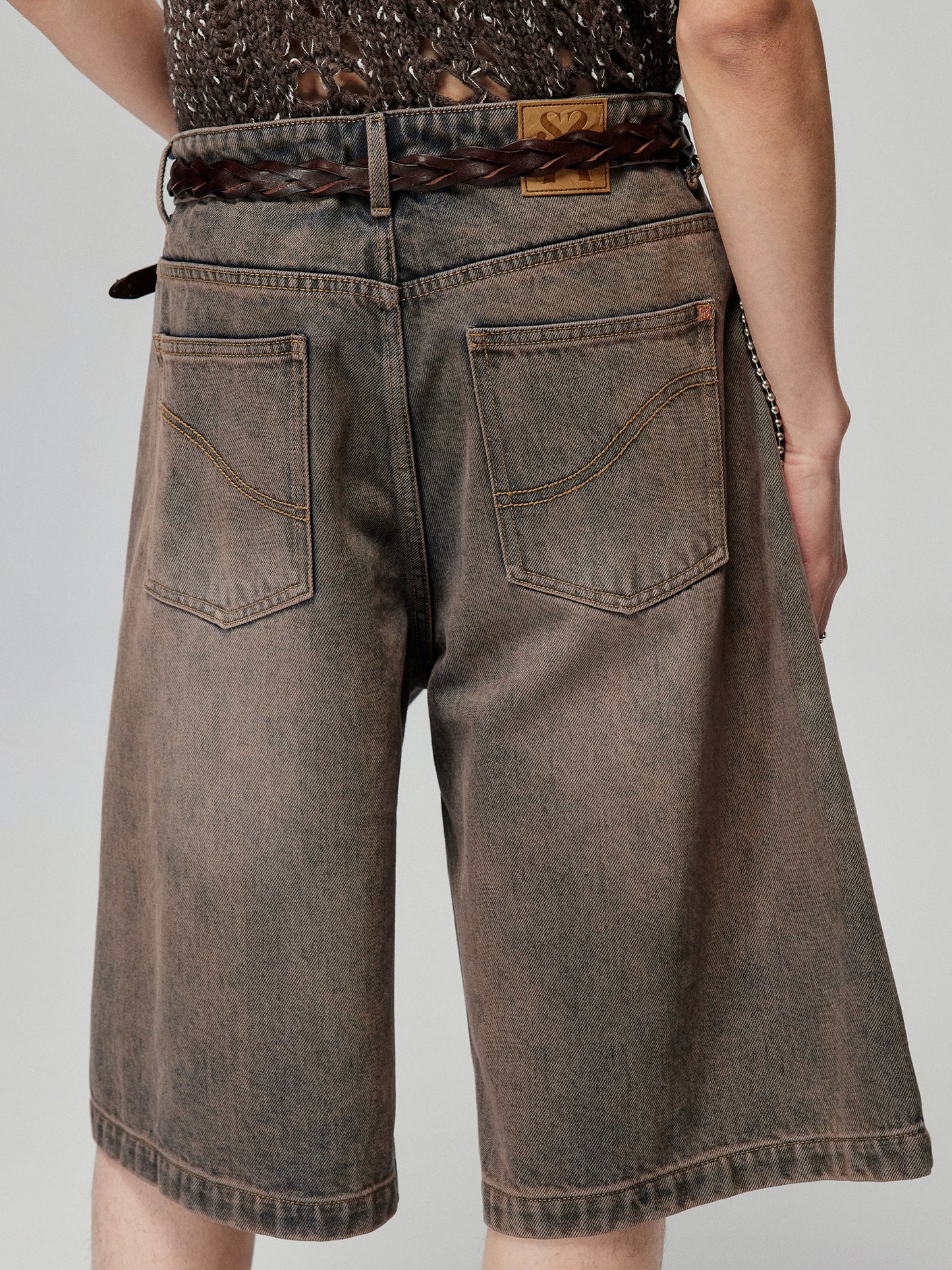 Vintage distressed denim shorts