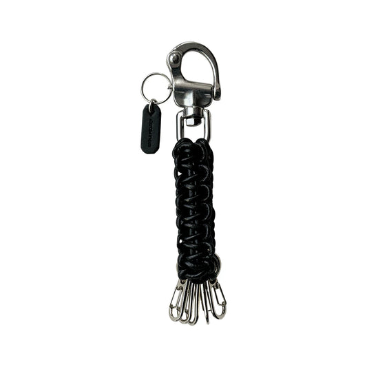 Braided leather keychain
