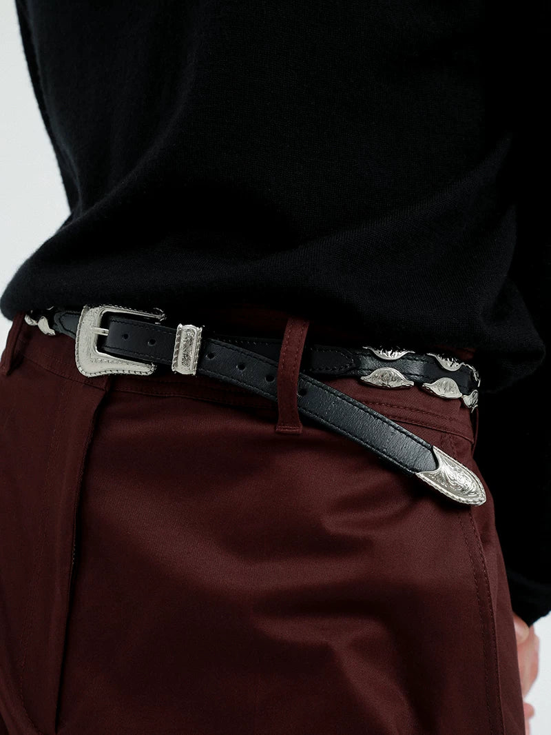 Commensal Botane Vintage Engraved Leather Belt